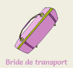 Avec sa bride de transport