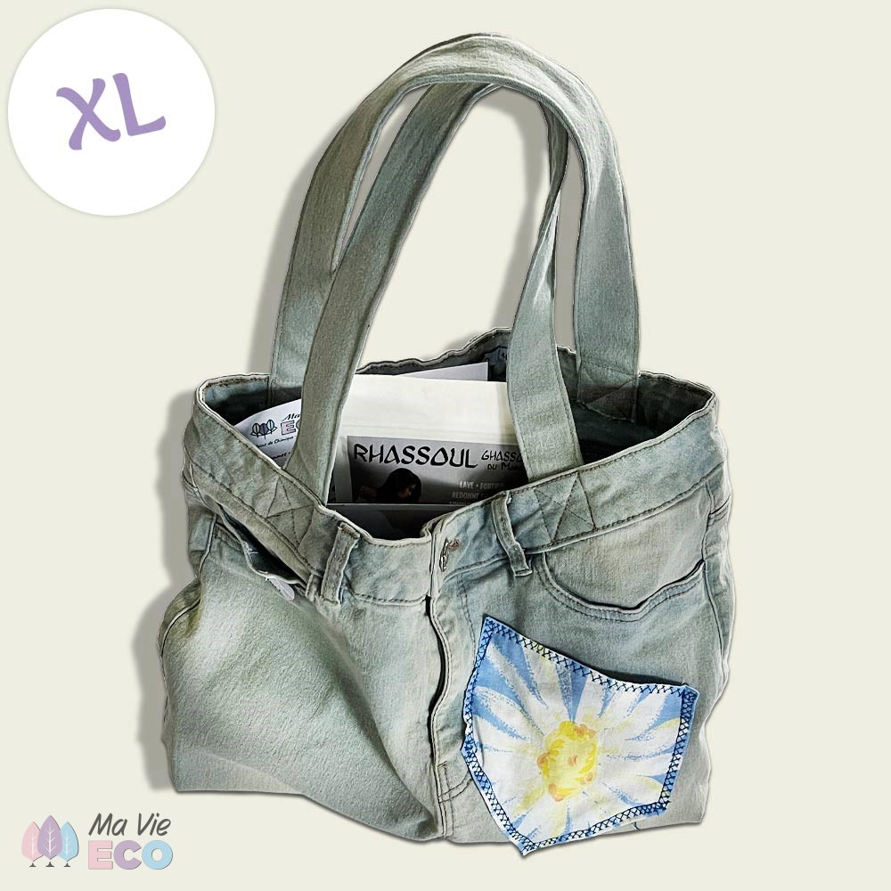 Le Sac XL est fabriqué à partir de Jean Récyclés