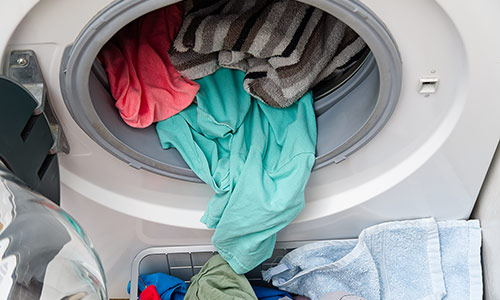 La sortie du lave-linge