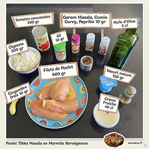 Recette du Poulet Tikka Masala en Marmite Norvégienne